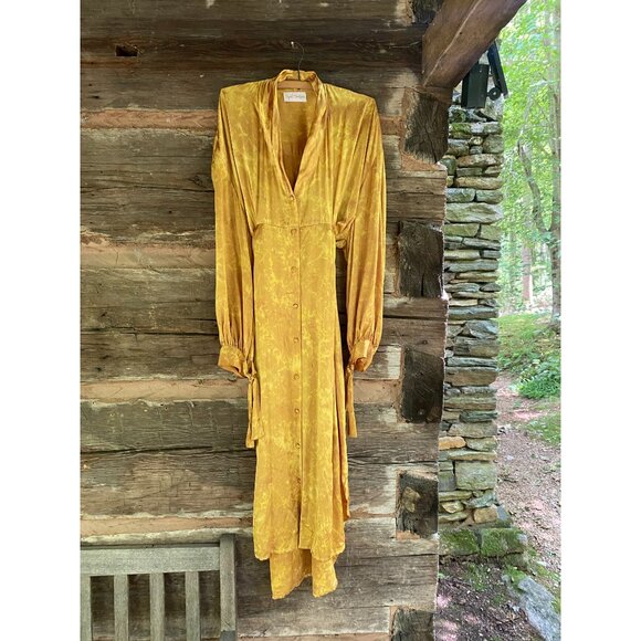 Myrah Penaloza Dresses & Skirts - Myrah Penzola Silk Dress in Turmeric Gold